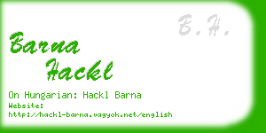 barna hackl business card